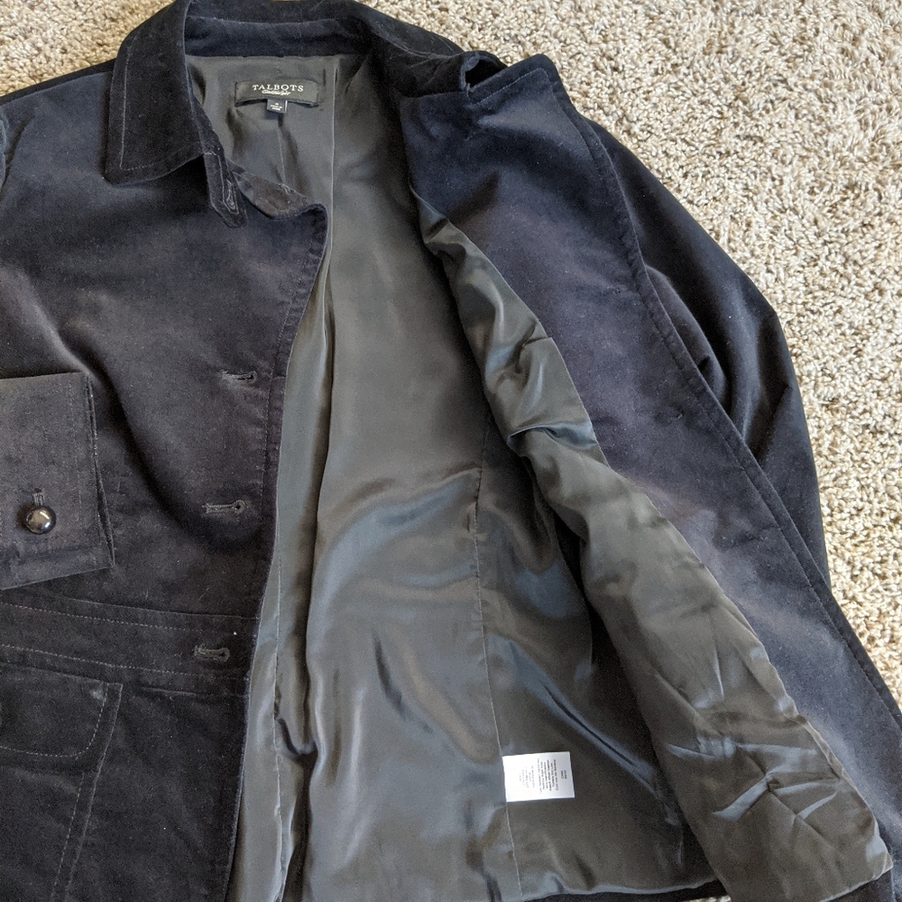 Talbot's Black Velvet Blazer - Picture 2 of 7
